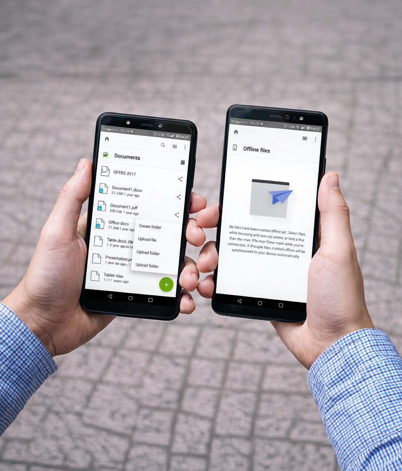 Files synced on mobile devices